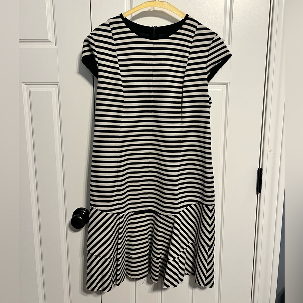 Akris Punto Black and White Striped Dress